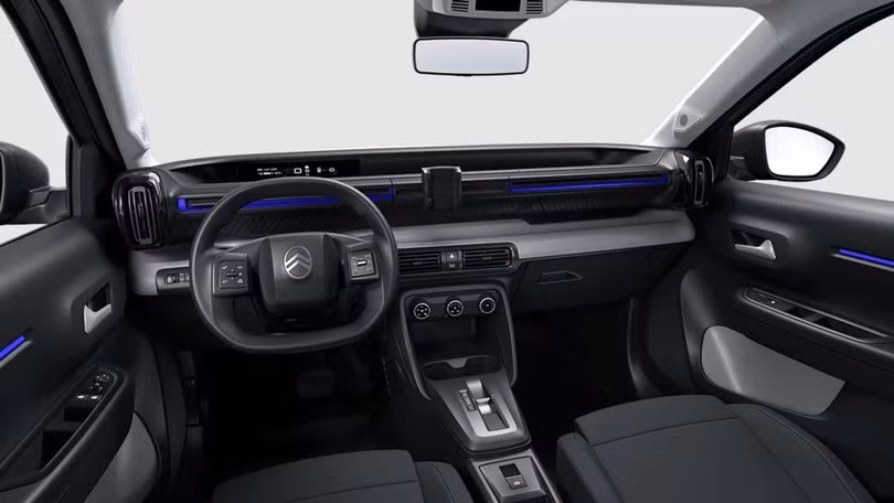 Thiết kế của khoang lái trên xe điện Citroen ë-C3 không có sự xuất hiện của màn hình trung tâm. Ảnh: Citroen.