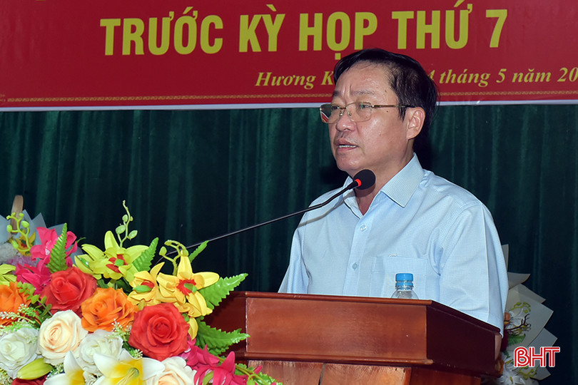 Chủ tịch UBND huyện Hương Khê Ngô Xuân Ninh kiến nghị một số nội dung và giải trình một số ý kiến theo thẩm quyền. 2.jpg
