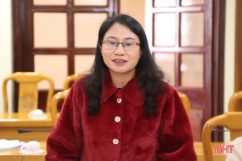 Trưởng ban Pháp chế HĐND tỉnh Nguyễn Thị Nhuần phát biểu ý kiến tại cuộc làm việc. doan-dbqh-4.jpg