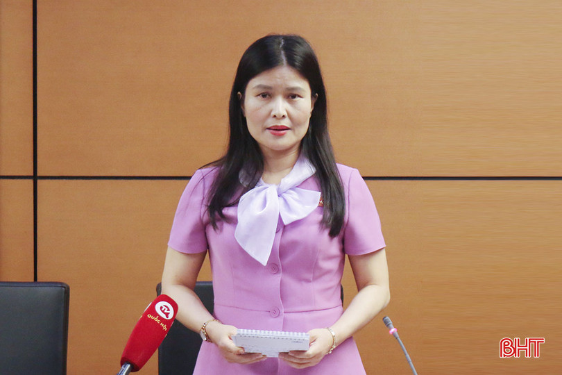 Ủy viên Chuyên trách Ủy ban Kinh tế Bùi Thị Quỳnh Thơ - ĐBQH Đoàn Hà Tĩnh tham gia thảo luận tổ. 2.DBQuynhTho.JPG