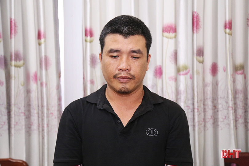 Đối tượng Bùi Ngọc Hải tại cơ quan công an. tai-nan-giao-thong.jpg