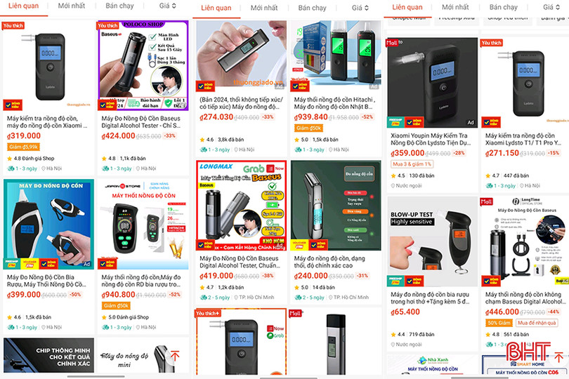Trên các chợ mạng tràn lan máy đo nồng độ cồn với đủ mức giá, chủng loại. may-do-nong-do-con.jpg