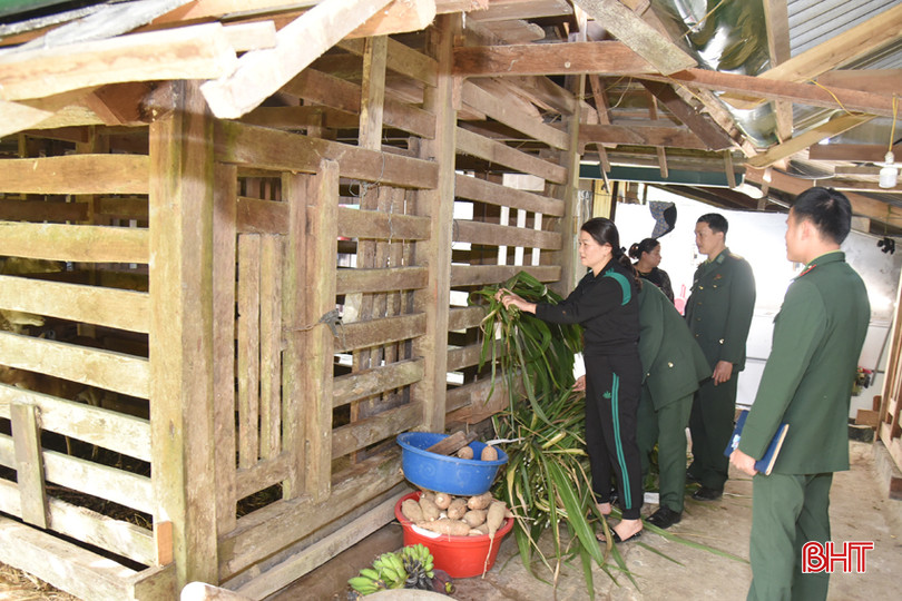 Đội Vận động quần chúng Đồn Biên phòng Sơn Hồng xuống địa bàn thôn 11 vận động Nhân dân chăm lo sản xuất, phát triển chăn nuôi. 1 - Copy.JPG