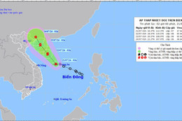 Thông tin mới về áp thấp nhiệt đới trên Biển Đông
