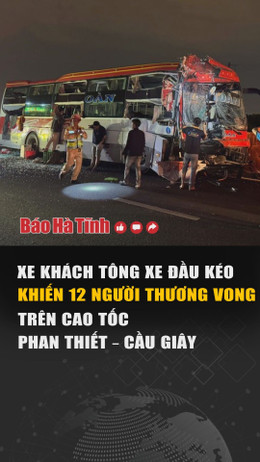 Hiện trường xe khách tông xe đầu kéo khiến 12 người thương vong trên cao tốc Phan Thiết – Cầu Giây