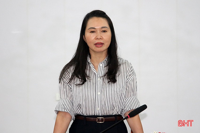 Trưởng ban Văn hóa - Xã hội HĐND tỉnh, Trưởng đoàn Giám sát Đào Thị Anh Nga phát biểu. đào anh Nga (2).JPG