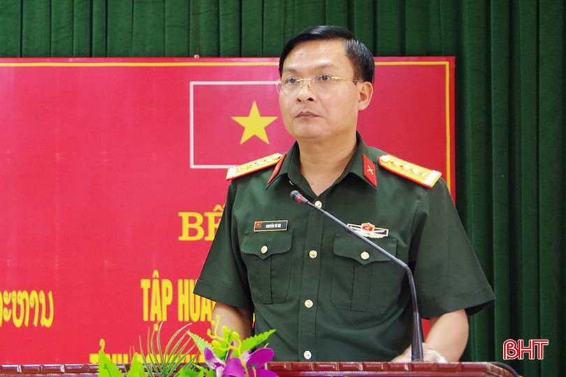 Đại tá Nguyễn Tú Tài - Phó Chỉ huy trưởng Bộ CHQS tỉnh phát biểu bế mạc lớp tập huấn. 5 (1).JPG