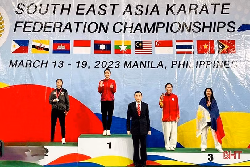 Hà Tĩnh giành 7 huy chương tại Giải Vô địch Karate Đông Nam Á 2023