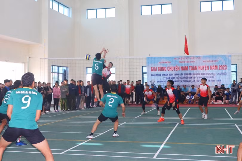 Xã Đức Liên nhất Giải Bóng chuyền nam huyện Vũ Quang