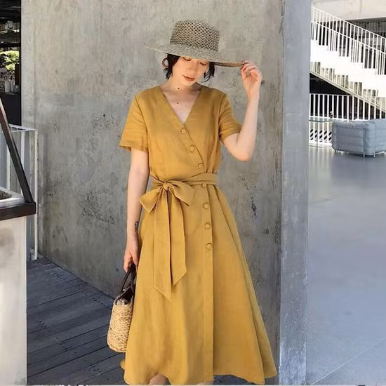 Váy áo thắt eo mùa hè cho nữ nhân viên văn phòng
