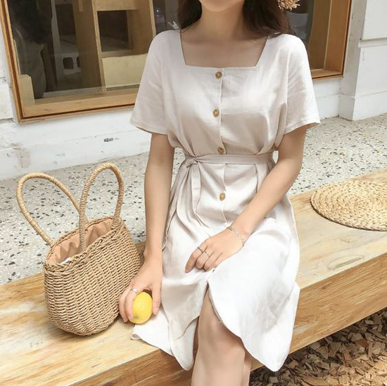 Váy áo thắt eo mùa hè cho nữ nhân viên văn phòng
