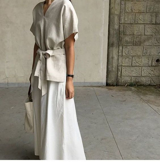 Váy áo thắt eo mùa hè cho nữ nhân viên văn phòng