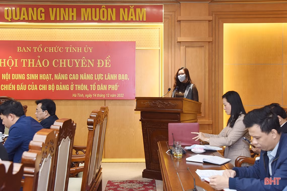 Hà Tĩnh tổ chức hội thảo chuyên đề về nâng cao năng lực lãnh đạo của chi bộ thôn, tổ dân phố
