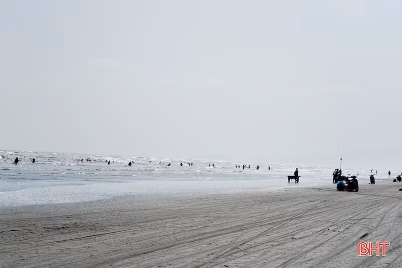 Ngư dân Lộc Hà phấn khởi cào “lộc biển”, thu tiền triệu đầu năm