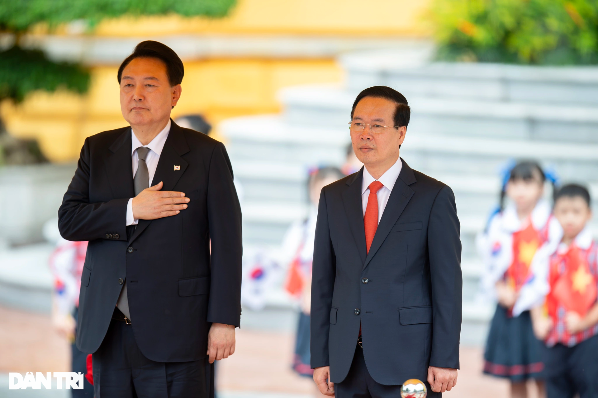 Chủ tịch nước Võ Văn Thưởng chủ trì lễ đón Tổng thống Hàn Quốc