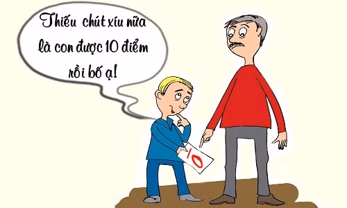 con trai bi phat vi suyt chut duoc diem 10