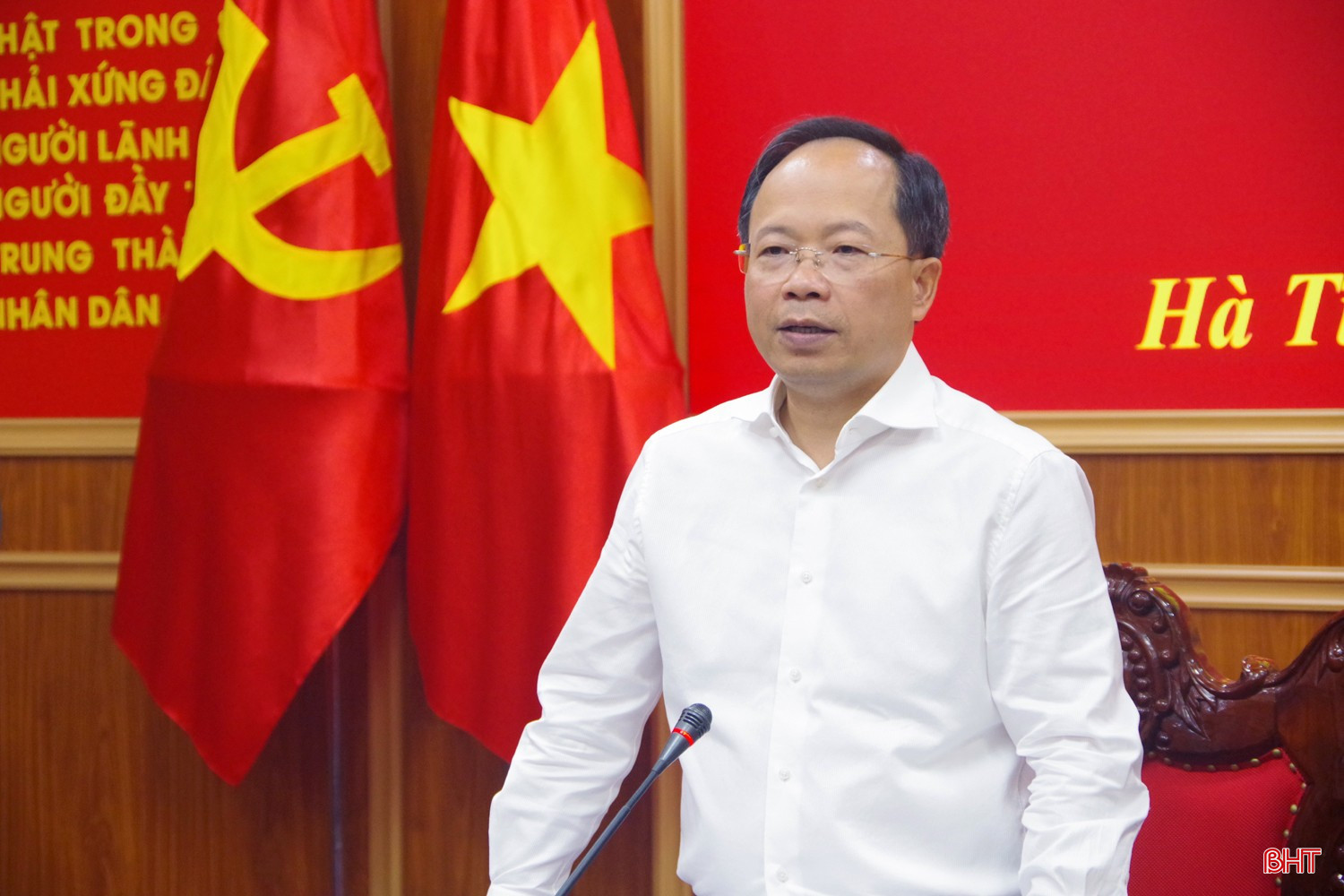 Đồng chí Nguyễn Duy Lâm - Bí thư Tỉnh ủy, Bí thư Đảng ủy Quân sự tỉnh kết luận hội nghị. bqbht_br_a6-1-6105.jpg