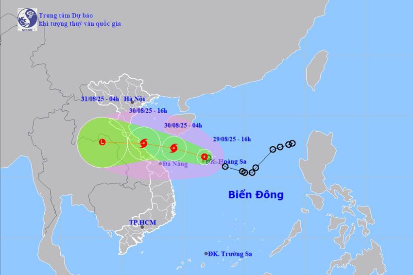 Bản đồ dự báo quỹ đạo và cường độ áp thấp nhiệt đới lúc 17h00 ngày 29/8/2025. capture.jpg