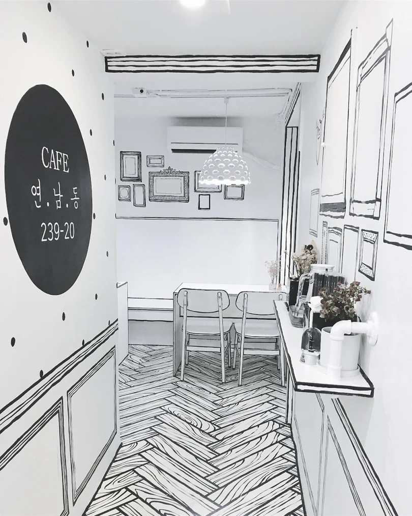 Quán cà phê đánh lừa thị giác độc đáo ở Hàn Quốc