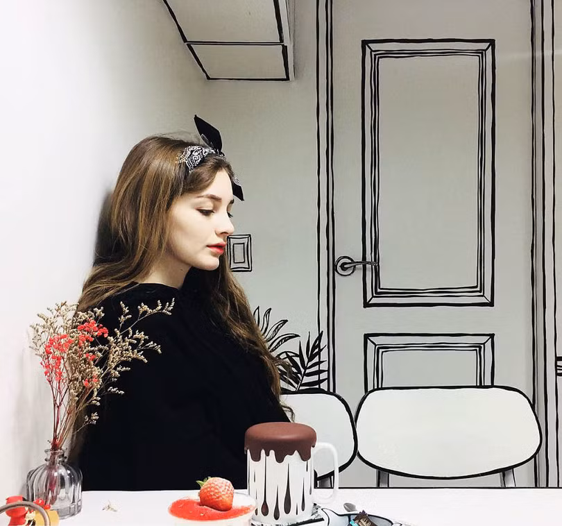 Quán cà phê đánh lừa thị giác độc đáo ở Hàn Quốc