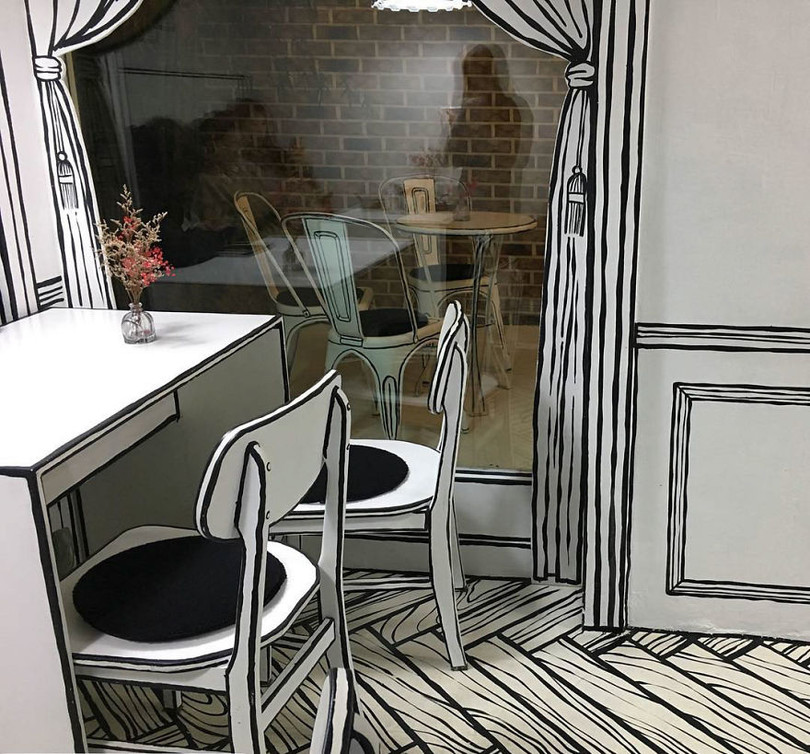 Quán cà phê đánh lừa thị giác độc đáo ở Hàn Quốc