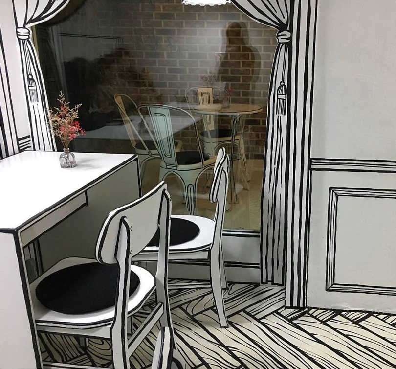 Quán cà phê đánh lừa thị giác độc đáo ở Hàn Quốc