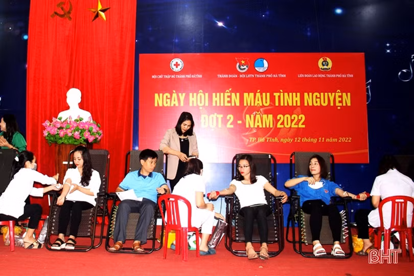 Ngày hội hiến máu tình nguyện ở thành phố Hà Tĩnh
