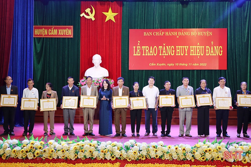 Cẩm Xuyên trao tặng Huy hiệu Đảng cho 140 đảng viên