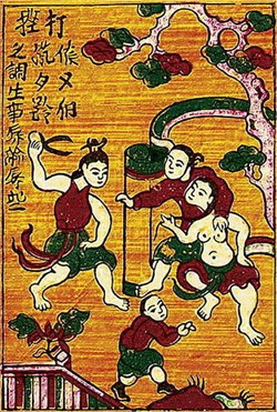 Đánh ghen. Tranh dân gian Đánh ghen. Tranh dân gian