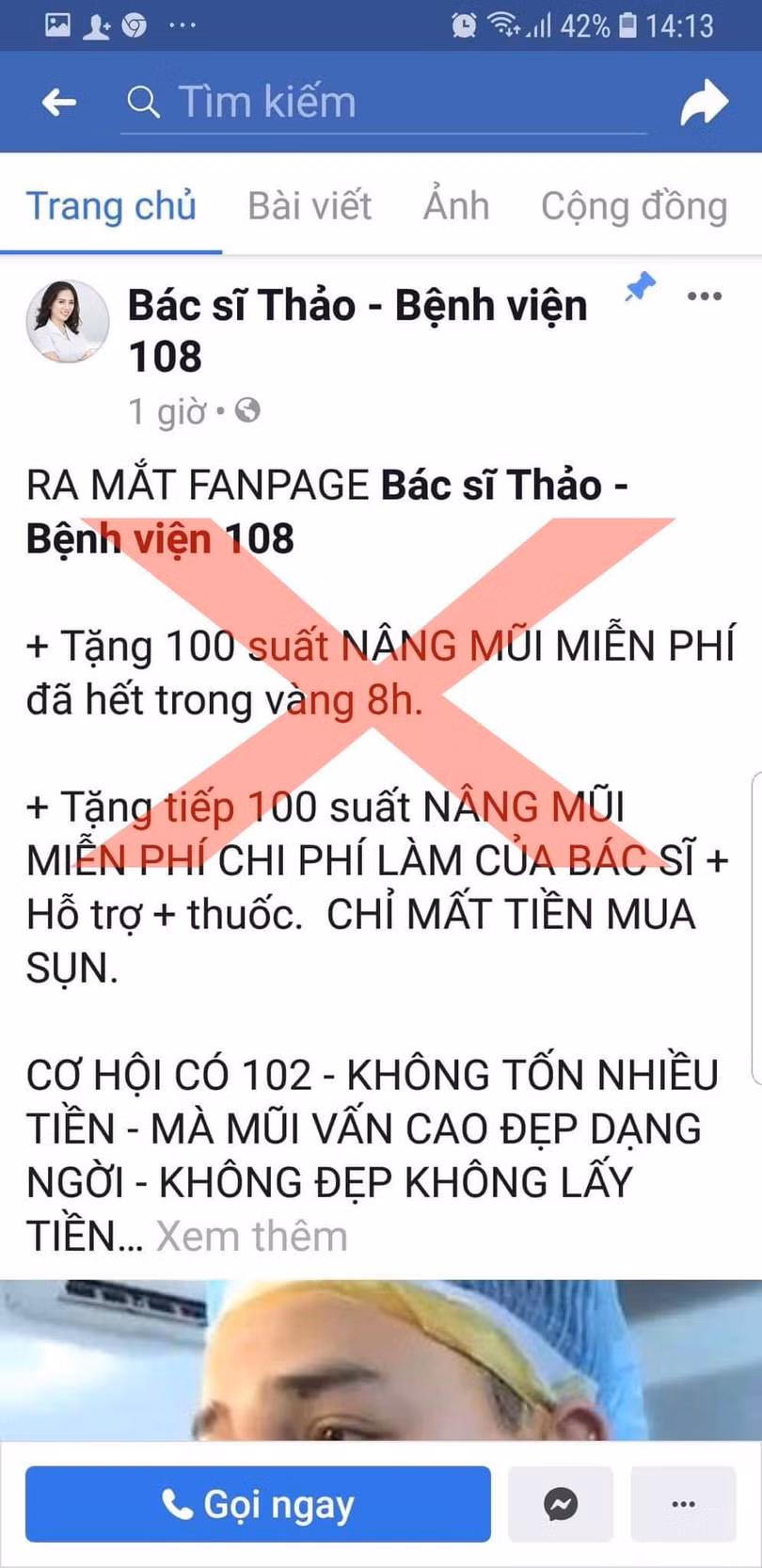 Giả mạo BV Trung ương Quân đội 108 để lừa bán mỹ phẩm, thực phẩm chức năng