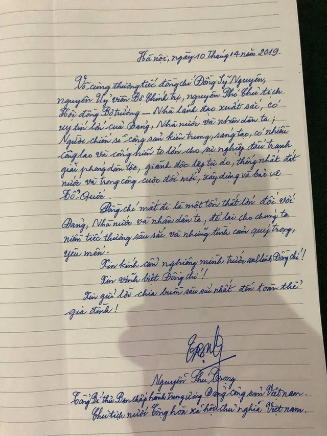 Lãnh đạo Đảng, Nhà nước dâng hương viếng Trung tướng Đồng Sỹ Nguyên