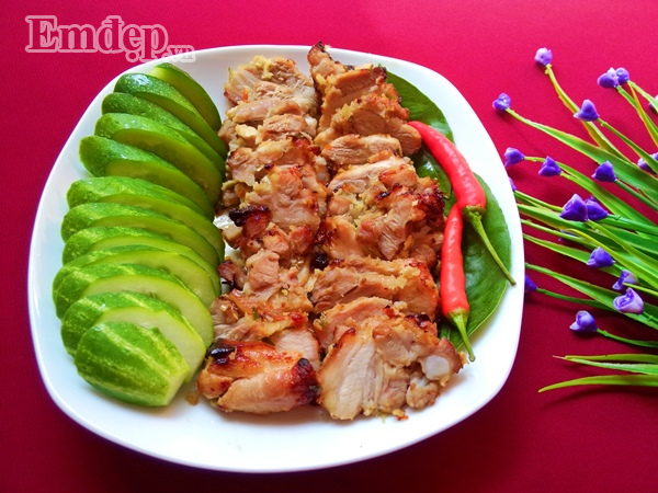 thit ba chi nuong la chanh thom ngon chi nhin thoi da day da keu gao