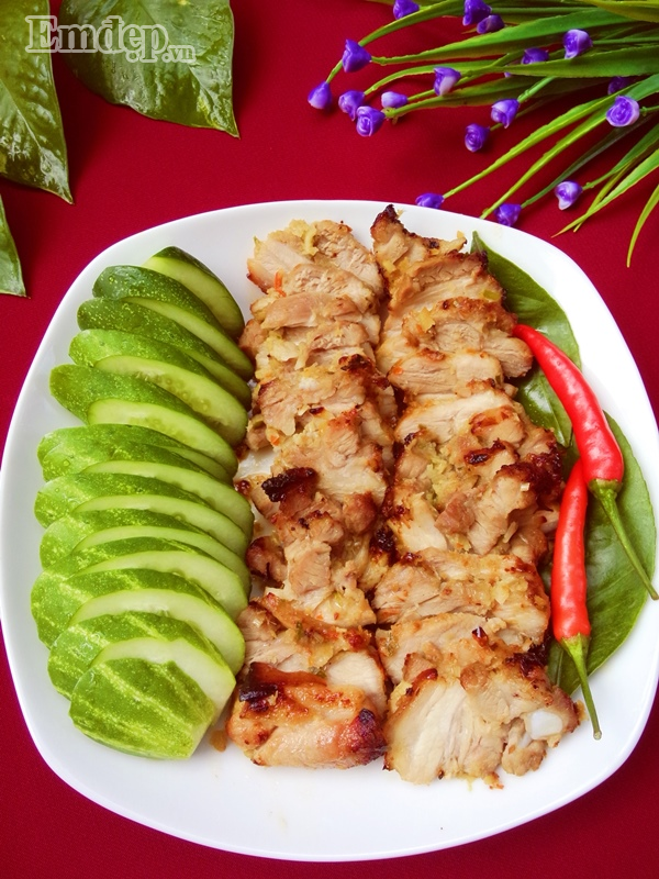 thit ba chi nuong la chanh thom ngon chi nhin thoi da day da keu gao