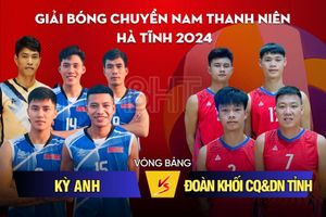 Giải Bóng chuyền nam thanh niên Hà Tĩnh: Huyện Kỳ Anh vs Đoàn khối CCQ&DN tỉnh