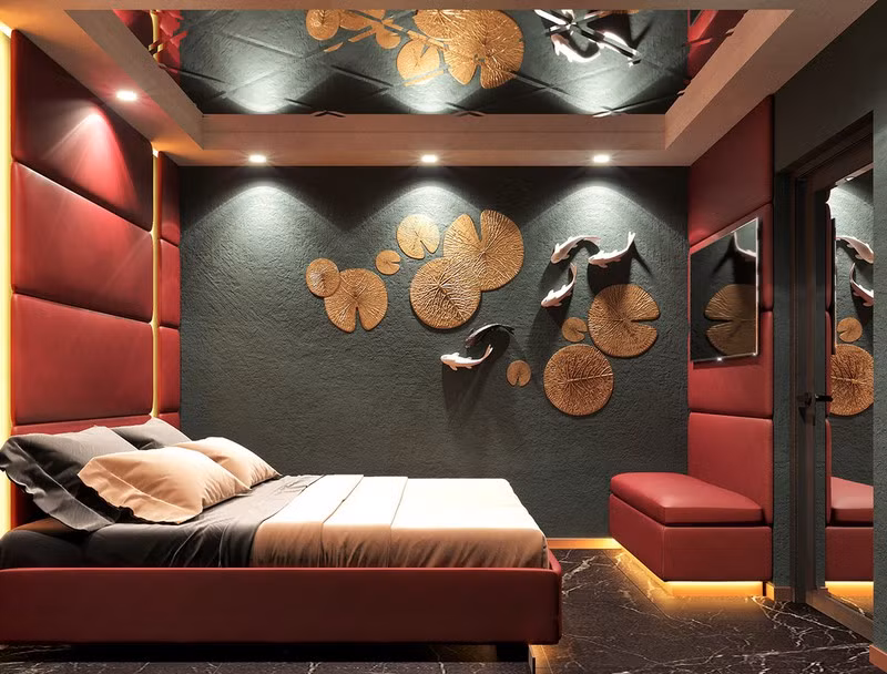 Trang trí phòng ngủ màu đỏ dành cho người năng động