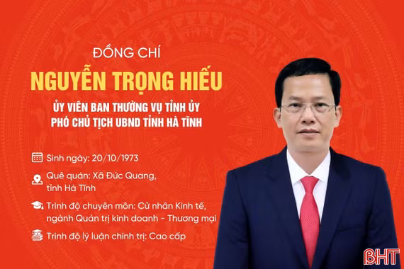 Quá trình công tác của tân Phó Chủ tịch UBND tỉnh Hà Tĩnh Nguyễn Trọng Hiếu