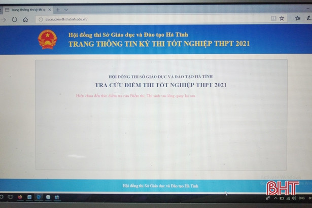 Thí sinh Hà Tĩnh xem điểm thi tốt nghiệp THPT năm 2021 như thế nào?