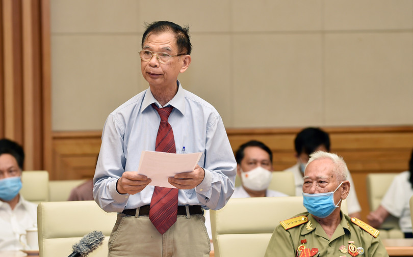 Thương binh Lê Thịnh Vượng phát biểu tại buổi gặp mặt - Ảnh: VGP/Nhật Bắc Chính phủ hoàn thiện cơ chế, chính sách ở mức cao nhất, trách nhiệm nhất để tri ân sâu sắc với người có công và gia đình chính sách