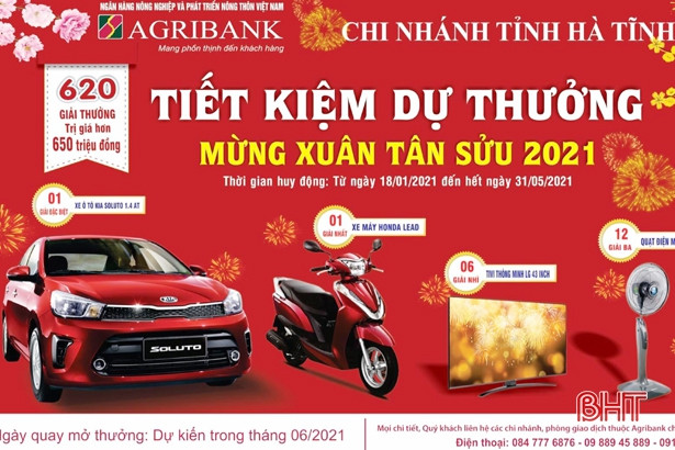 Agribank chi nhánh tỉnh Hà Tĩnh xác định chủ nhân trúng xe ô tô KIA Soluto