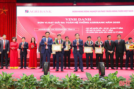 Agribank Hà Tĩnh II được vinh danh đơn vị xuất sắc - đạt giải ba toàn hệ thống