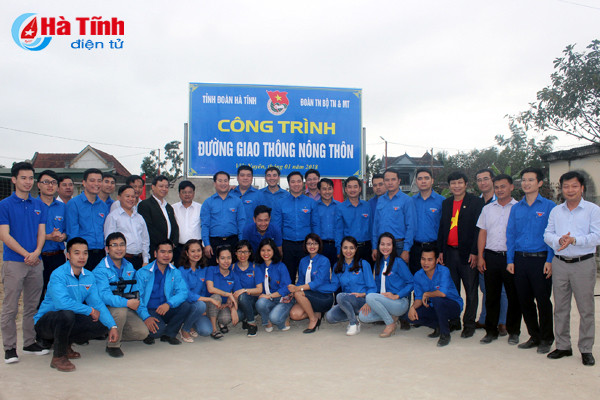 doan thanh nien bo tn mt khanh thanh cong trinh thanh nien tai ha tinh