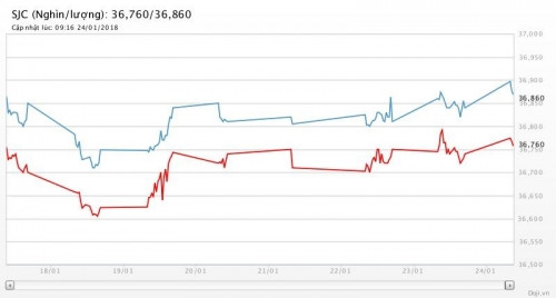 Diễn biến giá vàng SJC tại DOJI trong 7 ngày qua gia vang hom nay bat tang cung dong euro