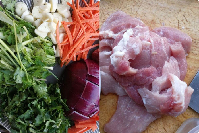 thit chien gion xao rau cu gian di ma troi com vo cung