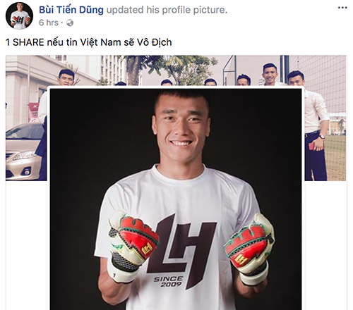 Một tài khoản giả mạo Facebook thủ môn Bùi Tiến Dũng. facebook mao danh cau thu u23 viet nam moc len nhu nam