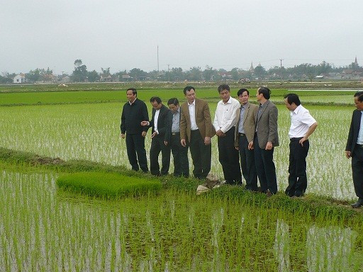 ... và kiểm tra tiến độ sản xuất vụ xuân tại huyên Đức Thọ
