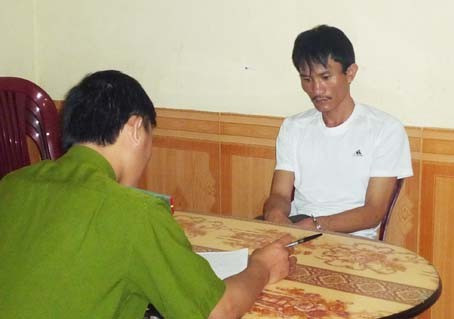 Đối tượng Trần Văn Hùng tại cơ quan điều tra