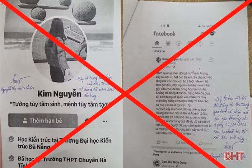 Bị phạt vì viết, chia sẻ sai sự thật về bắt cóc trẻ em trên địa bàn TP Hà Tĩnh