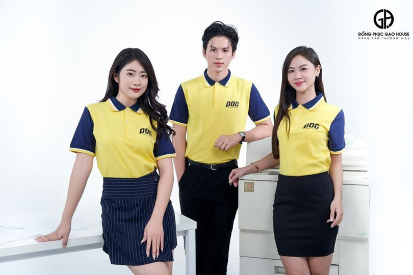 BST+ The Office Hue tone vàng phối xanh than (Nguồn: Đồng phục Gạo House) dinh-vi-2.jpg