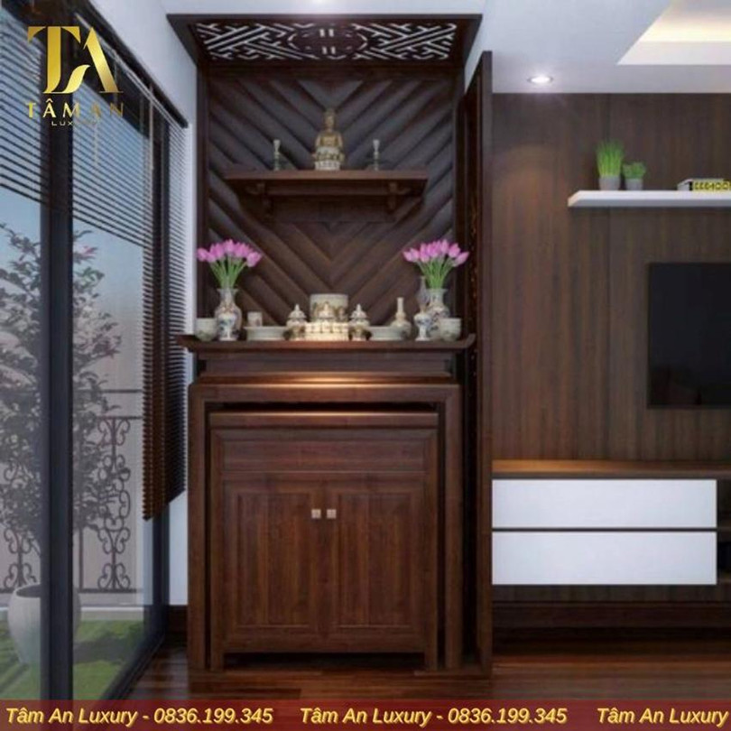 Thiết kế bàn thờ chung cư đơn giản TA03 kết hợp với bàn thờ treo tường hiện đại Top 5 mẫu bàn thờ 4.jpg