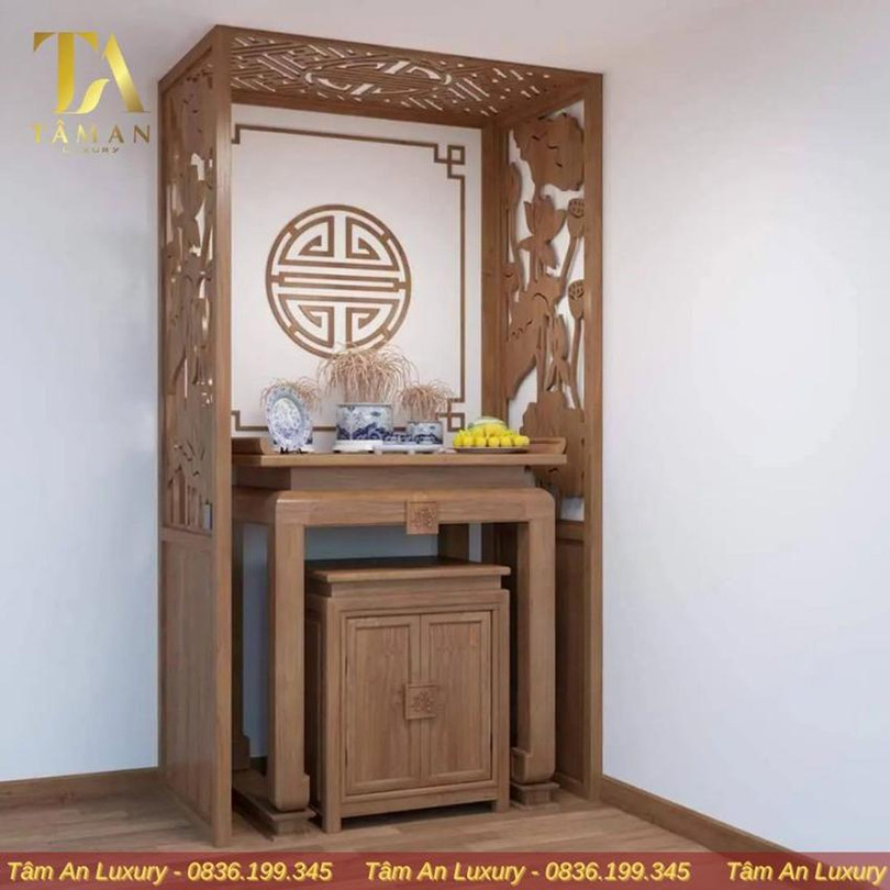 Bàn thờ chung cư đẹp gỗ Sồi TA01 tại Tâm An Top 5 mẫu bàn thờ 2.jpg